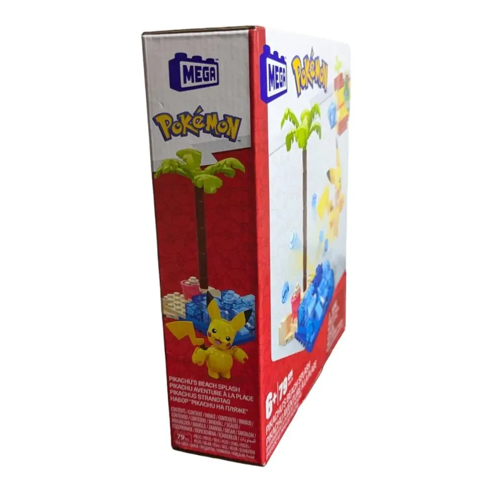 Pokemon Mega Construx Mattel Pikachu Beach Splash 79 Pieces Brand New Sealed!